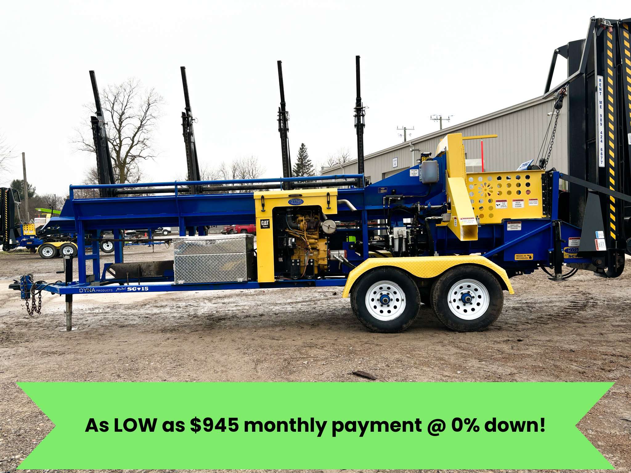 Current Running Rental Unit, Hours will accumulate DYNA 2021 SC-15 CAT DieselFirewood Processor