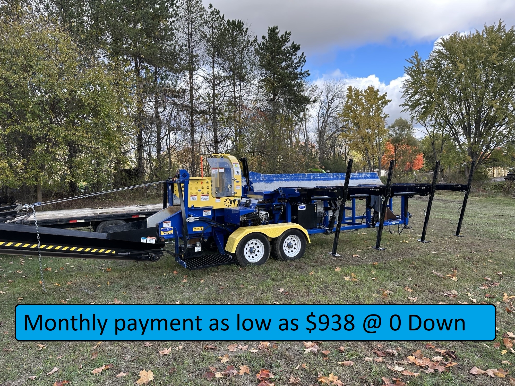 Current Running Rental Unit, Hours will accumulate DYNA 2022 SC-15 CAT DieselFirewood Processor