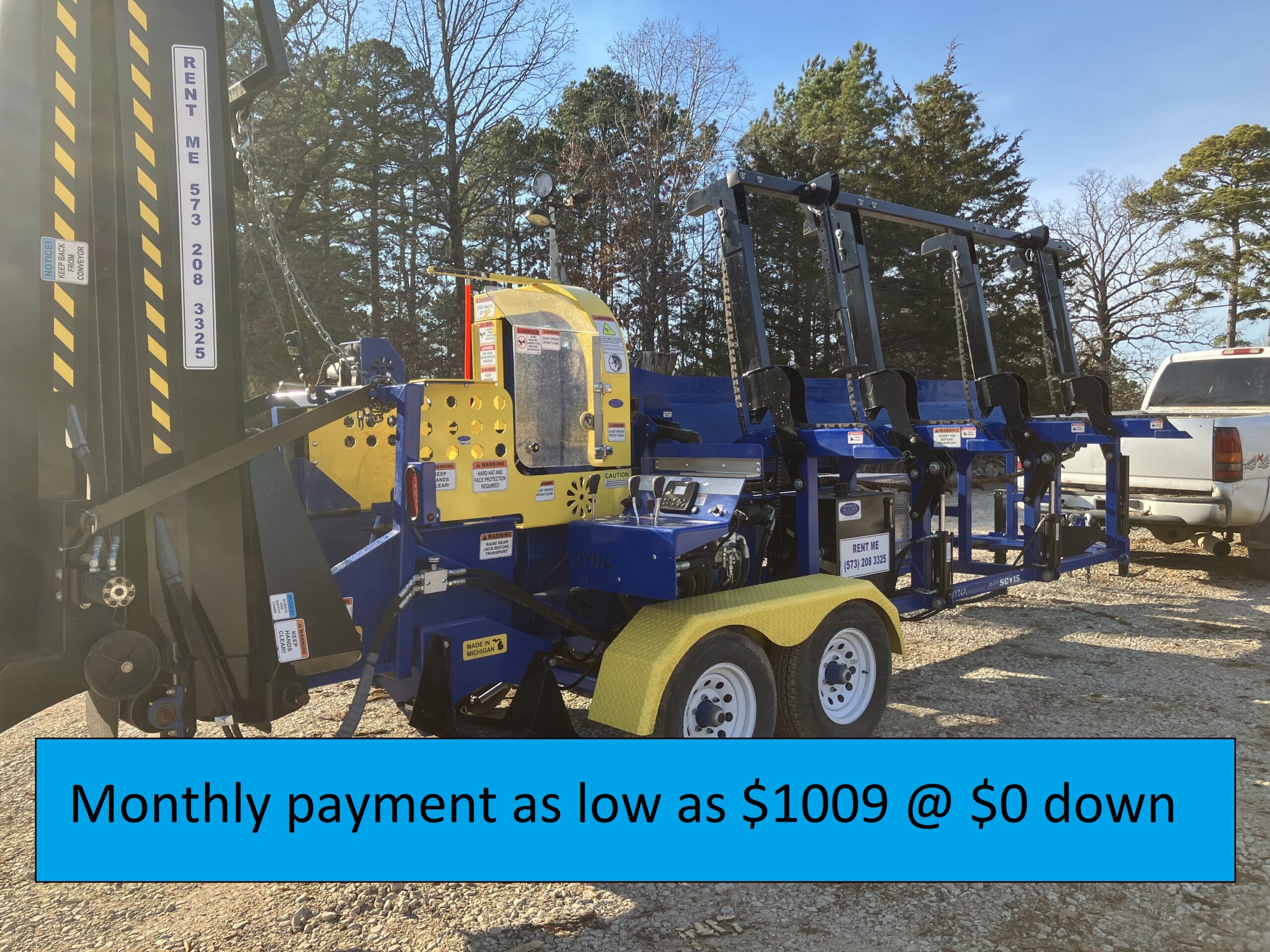 Current Running Rental Unit, Hours will accumulate DYNA 2023 SC-15 CAT DieselFirewood Processor